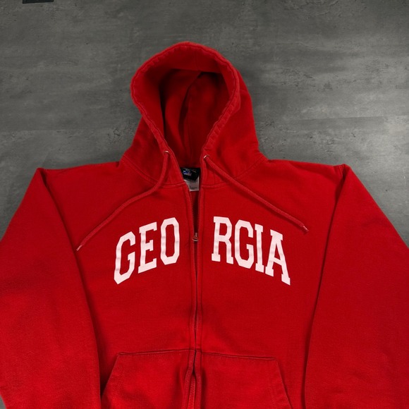 CottonNet U.S.A. Other - Vintage 90s Georgia Bulldogs Hoodie Mens Large Red‎ White Full Zip Sweatshirt